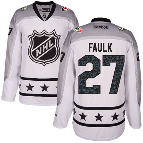 Hurricanes #27 Justin Faulk White All-Star Metropolitan Division Women's Stitched NHL Jersey